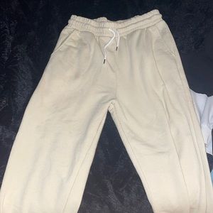 Comfy pale yellow sweat pants